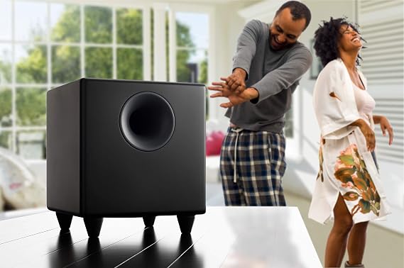 Audioengine S8 Powered Subwoofer 250W Wireless-Ready 8-Inch Bass Speaker for Home Theater, Music & Gaming - Black