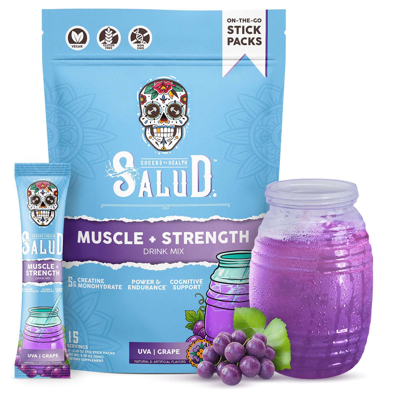 Salud 2-in-1 Muscle + Strength Drink Mix, Grape