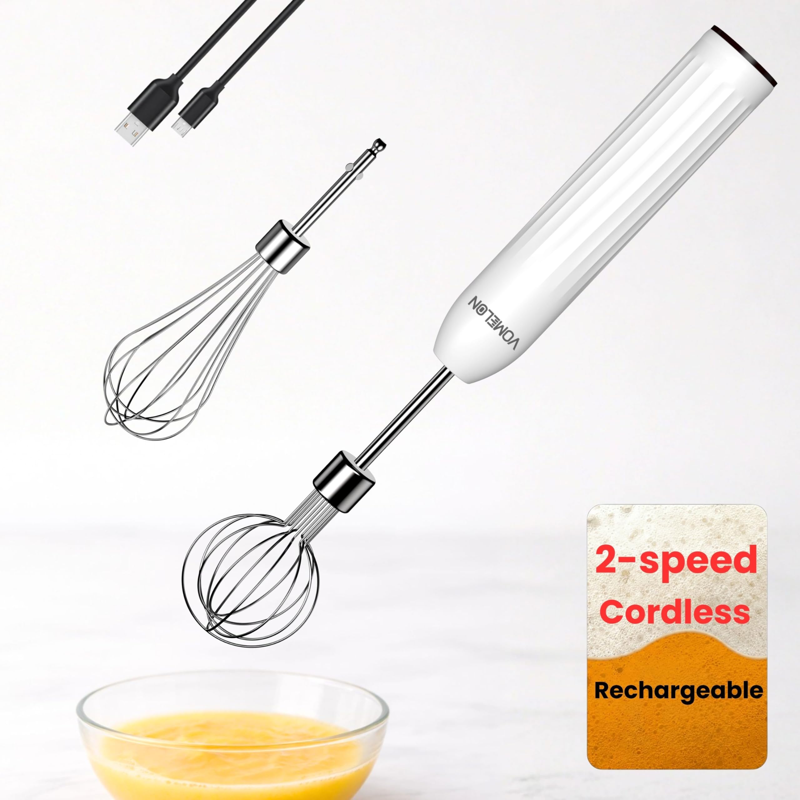 Batidor de mano inalámbrico para olvidarse de los cables al batir mantequilla y salsas