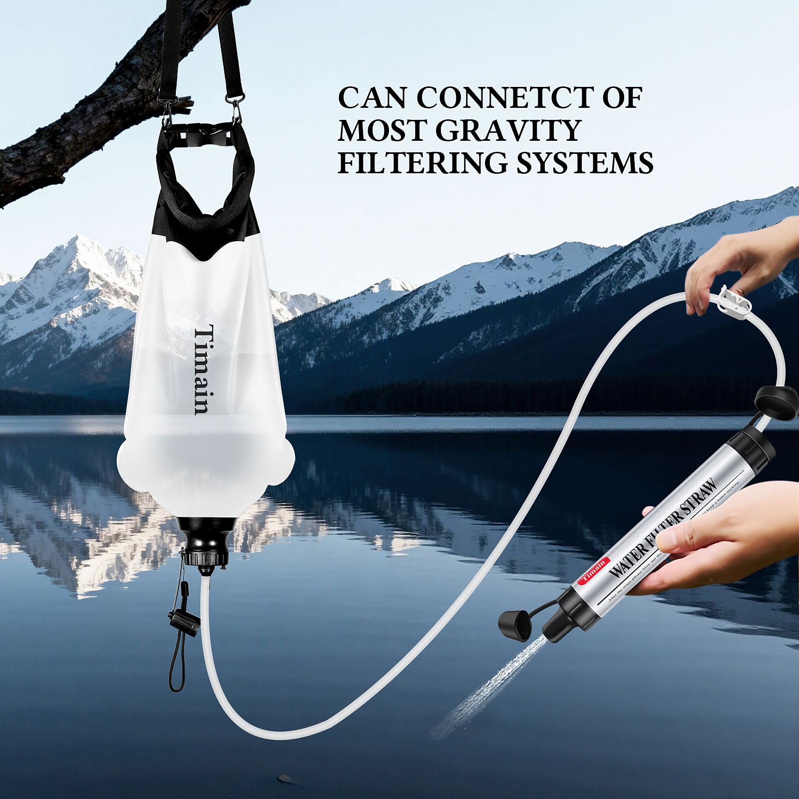 Timain Filtración de 4 etapas, filtro de agua de alto caudal, pajita, purificador de agua, supervivencia para kits de emergencia, viajes, camping, senderismo, pesca, caza, 6 unidades