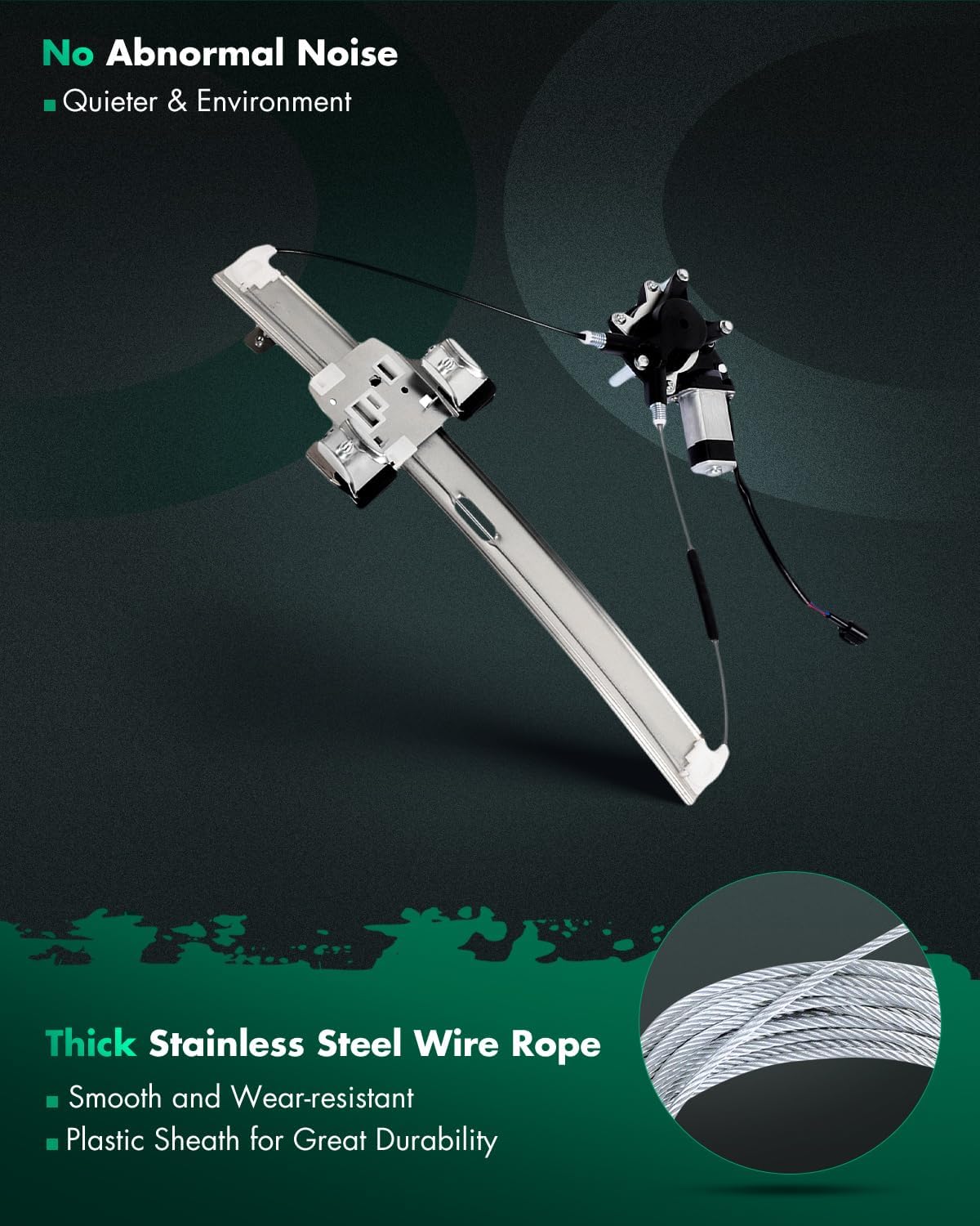SCITOO Front Left Driver Side Power Window Regulator with Motor Replacement for 2005-2010 for Dodge Dakota,2006-2008 for Mitsubishi Raider,2011 for Ram Dakota,Replace# 748-114