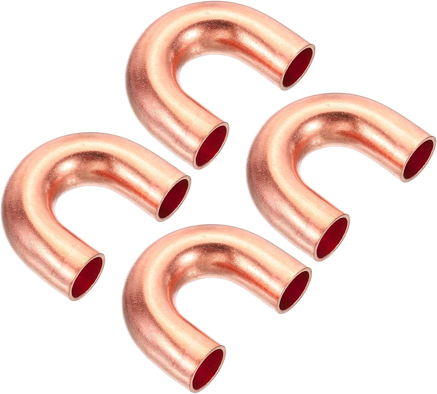 7mm OD 23x17mm Elbow Copper Pipe Fitting, 4 Pack 180 Degree Bend Welding Sweat Solder Connection for HVAC Air Conditioner Plumbing Gas Water Oil