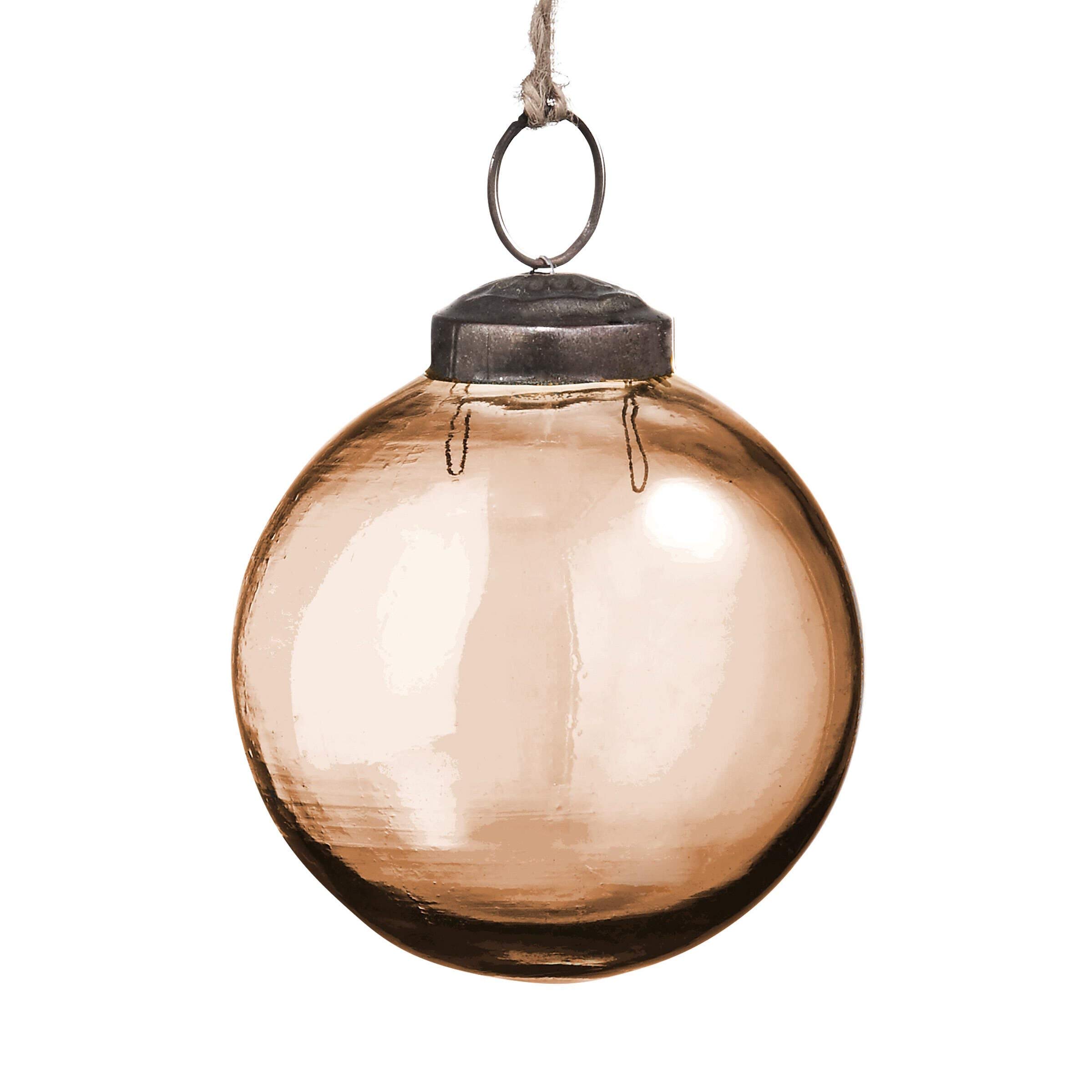 BUTLERS Hang ON - Glasanhänger Ø 7,5 cm Kugel - orangene Weihnachtskugel - Baumschmuck aus Glas