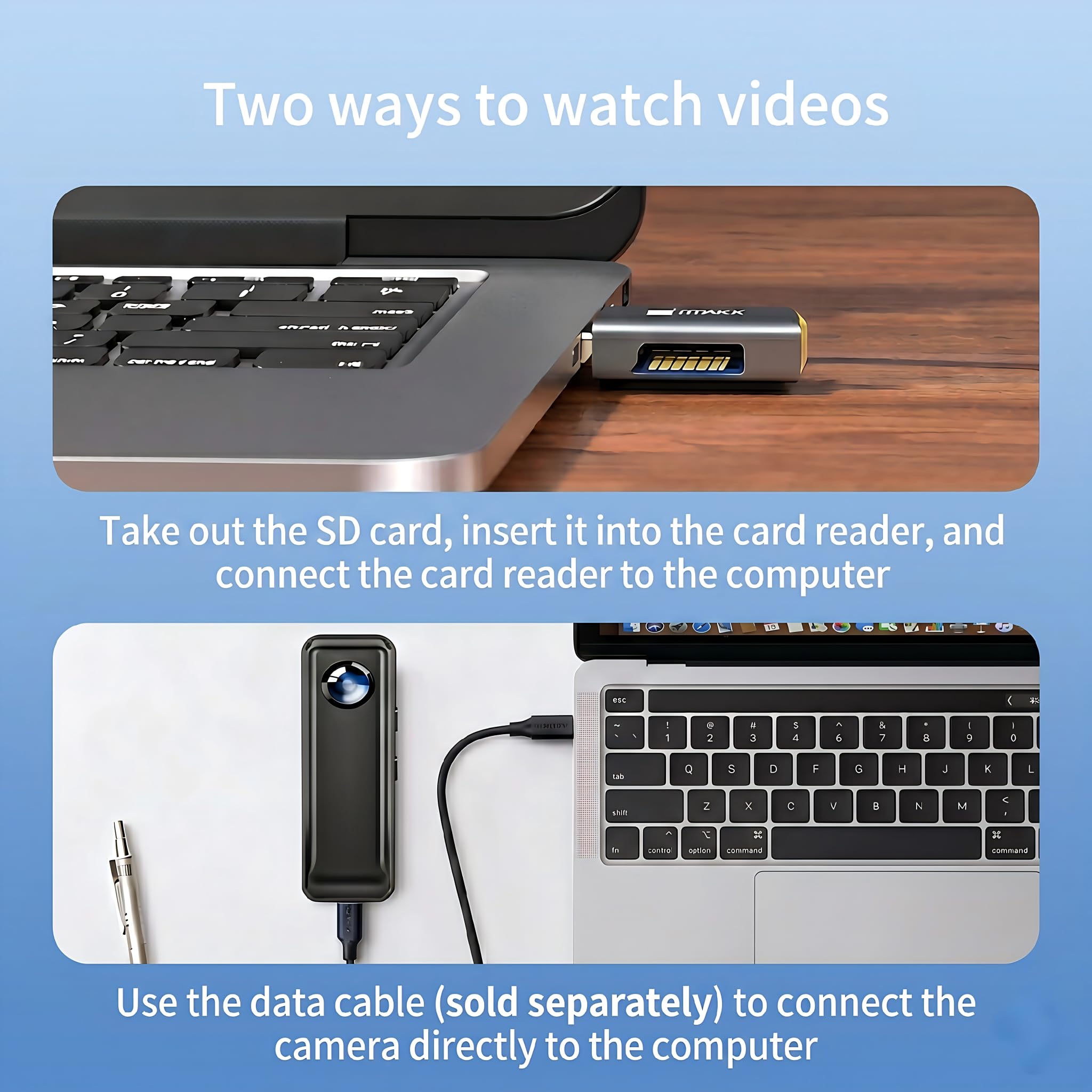 Action Camera 4K, fotocamera con scheda di memoria da 64 GB, videocamera Vlogging con supporto per casco, mini cam con clip a molla, registrazione POV a mani libere, registratore DV per viaggi
