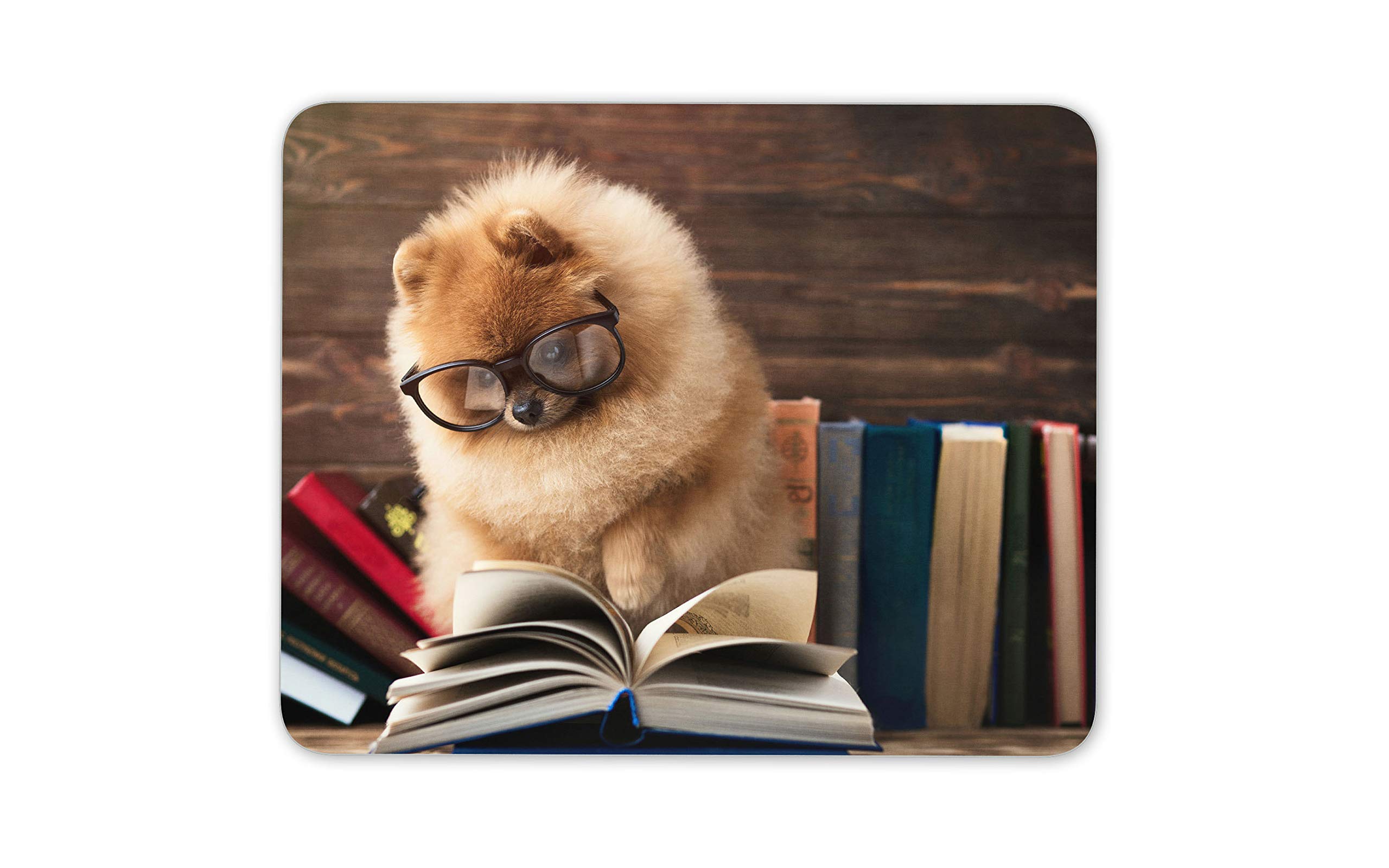 Pomeranian Cute Dog Reading Mouse Mat Pad - Book Worm Nerd Fun PC #14640