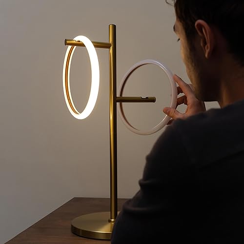 Miniatura 7 de Brightech Saturn - Lámpara de mesa, gran decoración de sala de estar, lámpara de árbol de escritorio para oficinas, lámpara contemporánea para salas