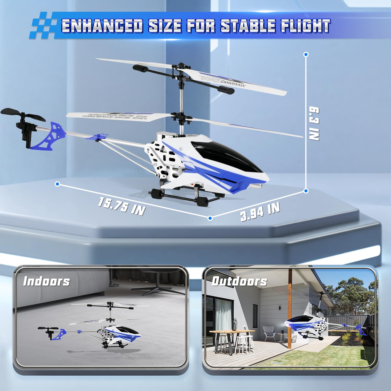 TERRA WHEEL RC Helikopter, 2.4G Ferngesteuerter Helikopter mit LED-Lichtern, RC Hubschrauber Ferngesteuert Spielzeug Kinder Indoor Outdoor für Jungen Mädchen 8 9 10 11 12 Jahre