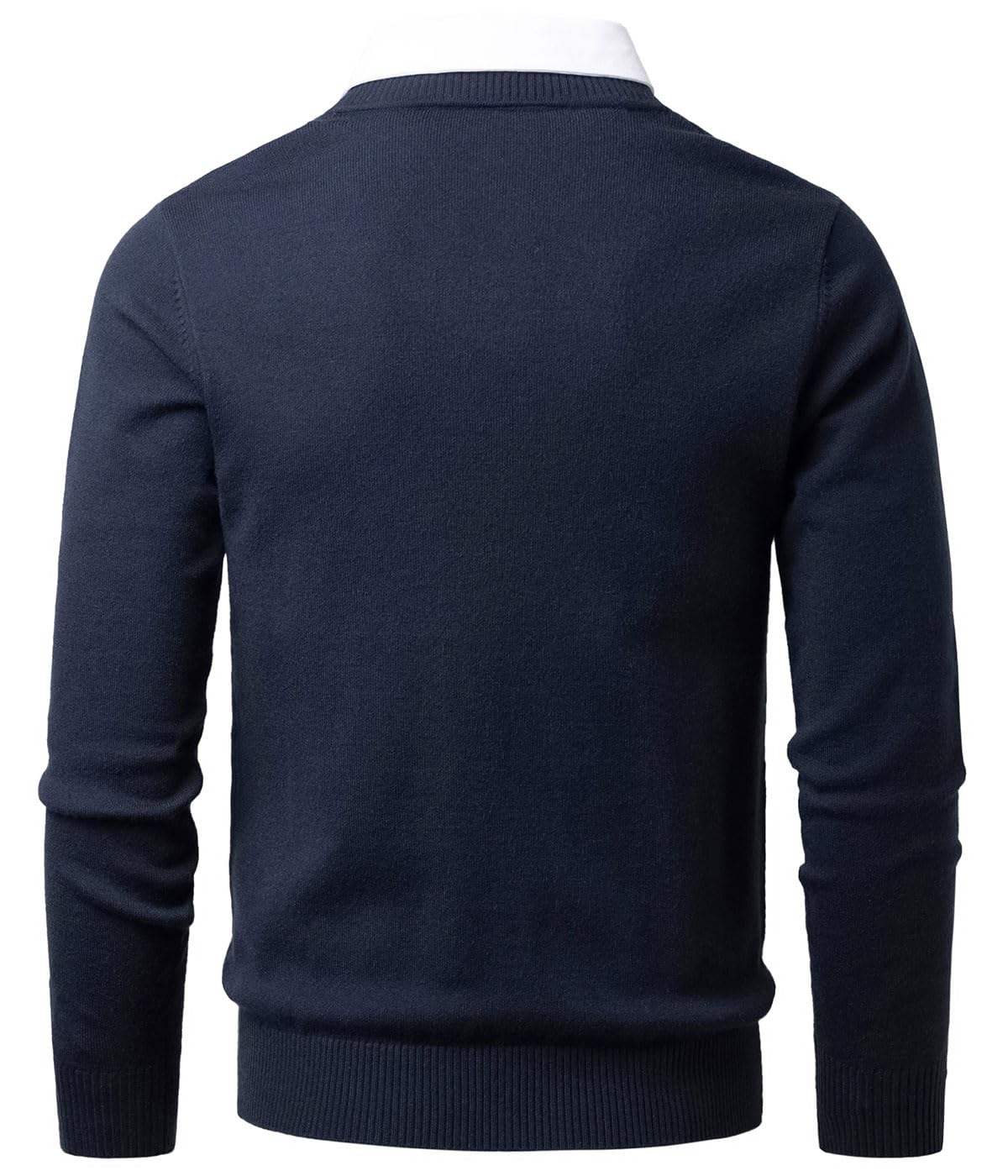 Jersey de Punto Fino con Cuello en V para Hombre Slim-Fit Sudadera Basico Pullover Invierno Caliente Suéter Pulóver Sweater de Manga Larga