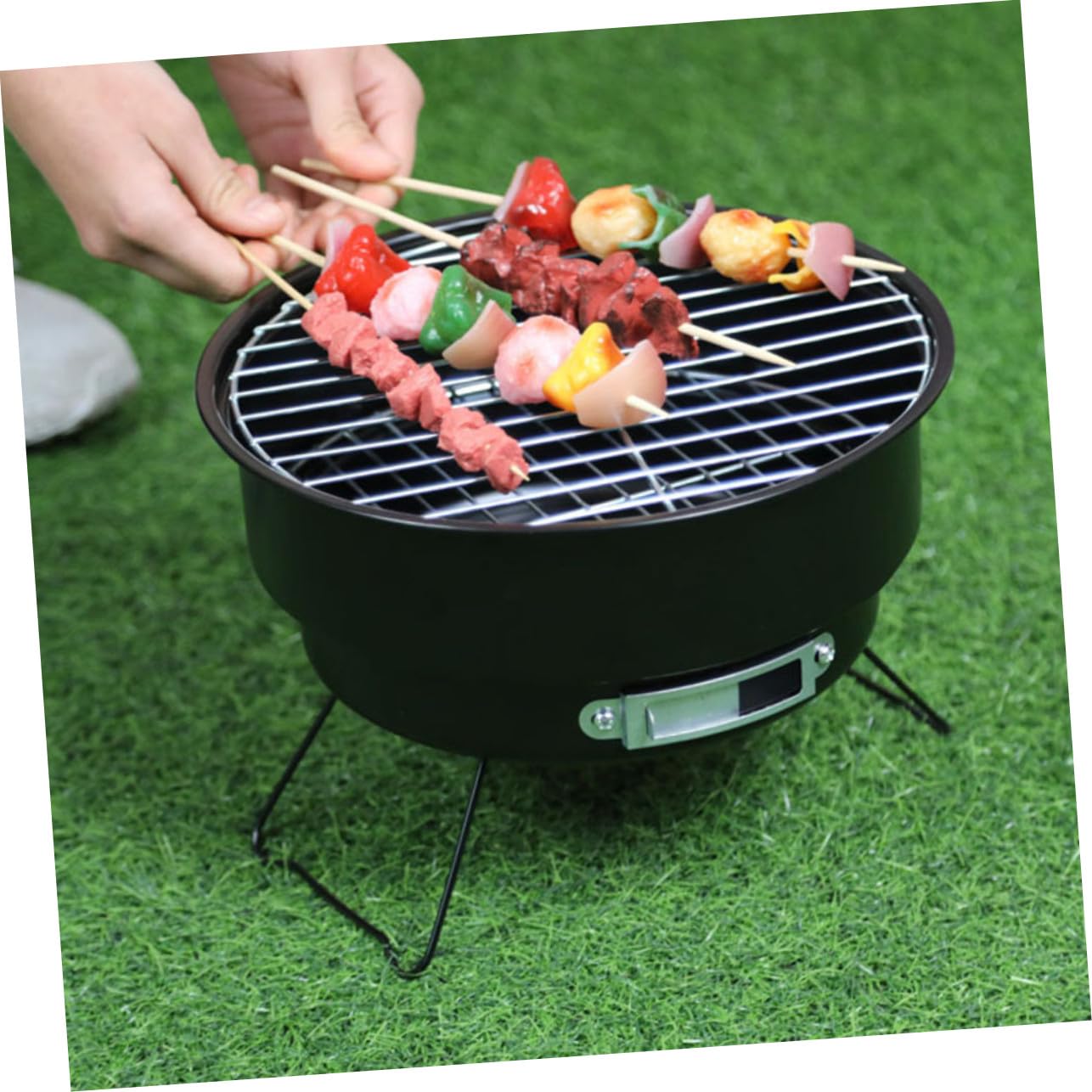 Parrilla de Barbacoa Portátil Desmontable de Acero Inoxidable Negra | Picnic y Senderismo, Diseño Ligero y Fácil de Guardar, Acabado de Fabricación Fina