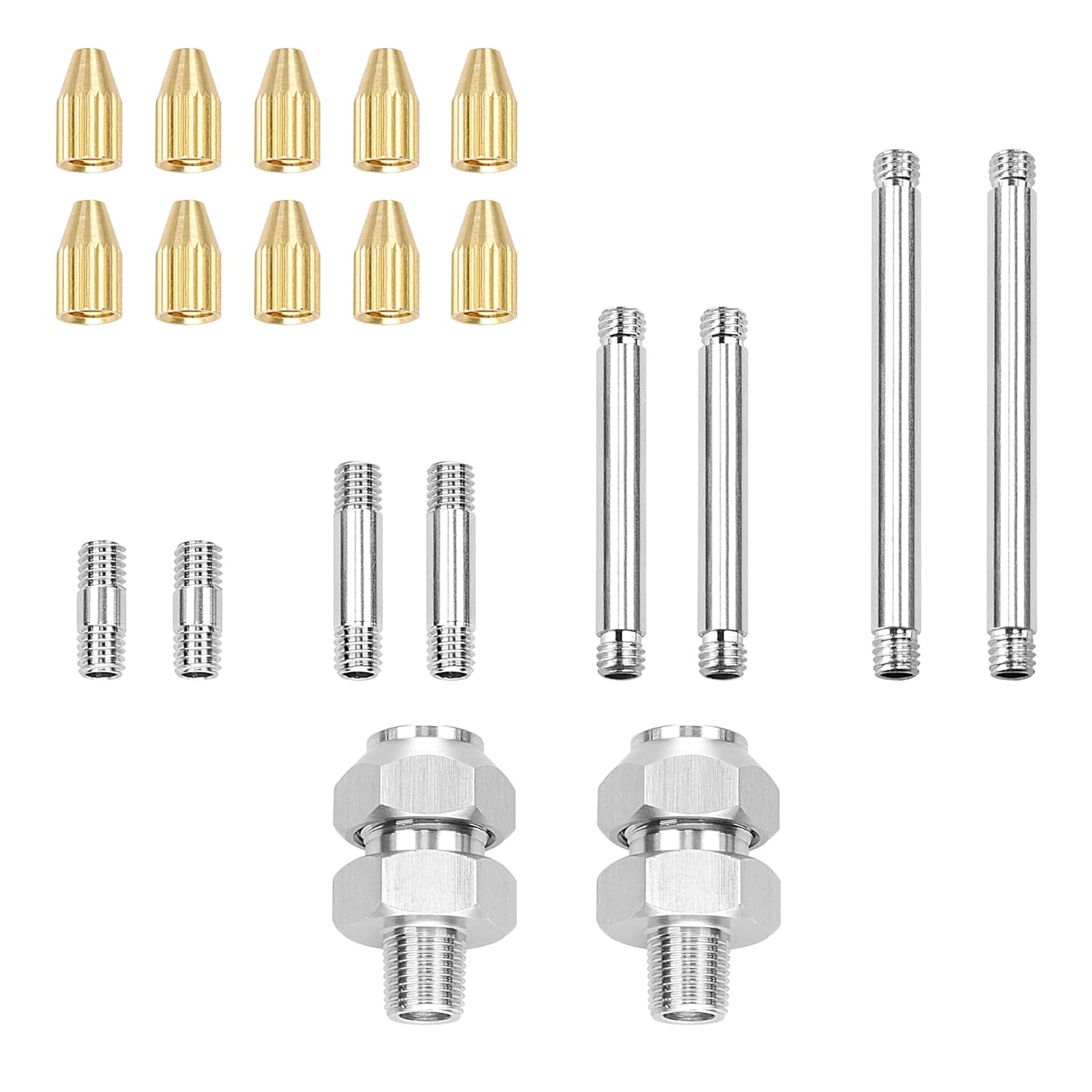 2 Set 1/8" PT 304 Stainless Steel Coolant Nozzles for Cnc Vertical Lathe Cutting Nozzle, 360 ° Steering High-Pressure Cutting Oil Cooling Extension Nozzle Air Blow Nozzles