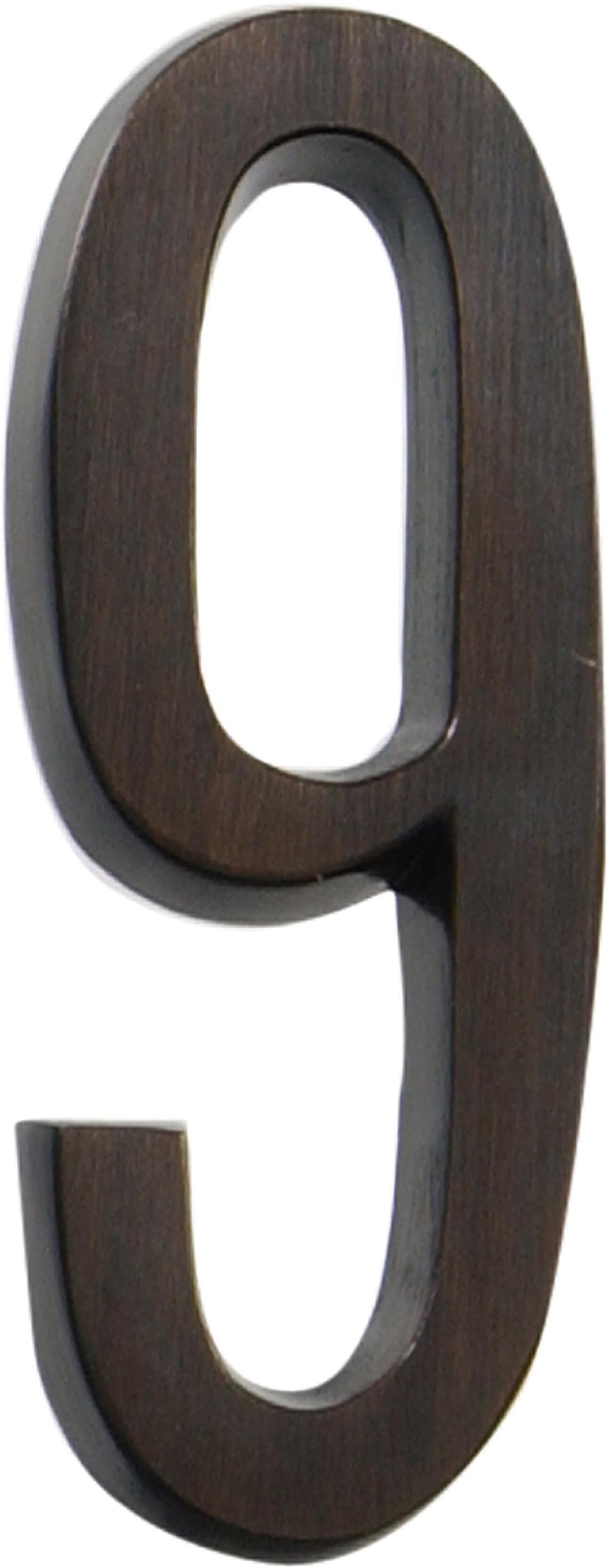 Distinctionsby Hillman 843263 4-Inch Die Cast Self-Adhesive House Address Plaque, Aged Bronze, Number 9