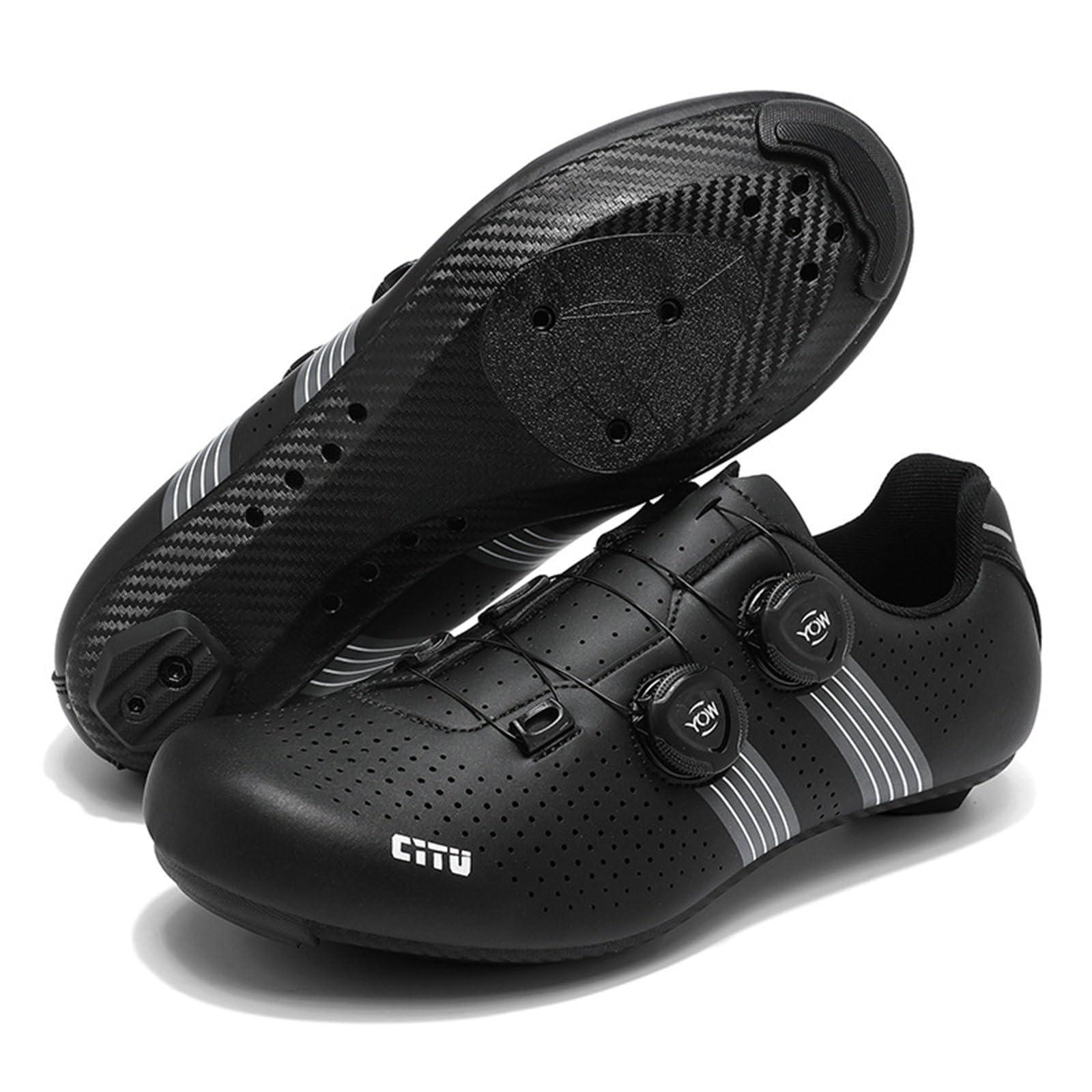 Hixingo Scarpe Uomo Donna, Punta Ampia, Scarpe Strada Mountain Bike Compatibile Pedali SPD-SL Look Delta, Unisex Scarpes Ciclismo MTB Traspirante All'aperto per Bici