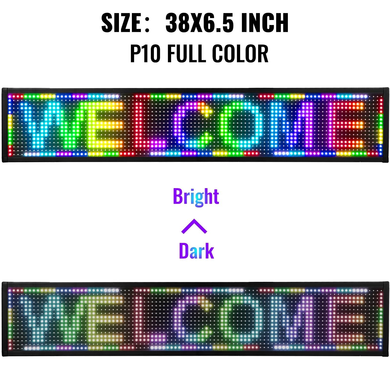 P10 LED-Laufschild, 96,5 x 16, cm, vollfarbig, rollende Informationstexte, Nachrichtentafel, WLAN, programmierbare digitale Anzeige Für Heimwerkerprojekte
