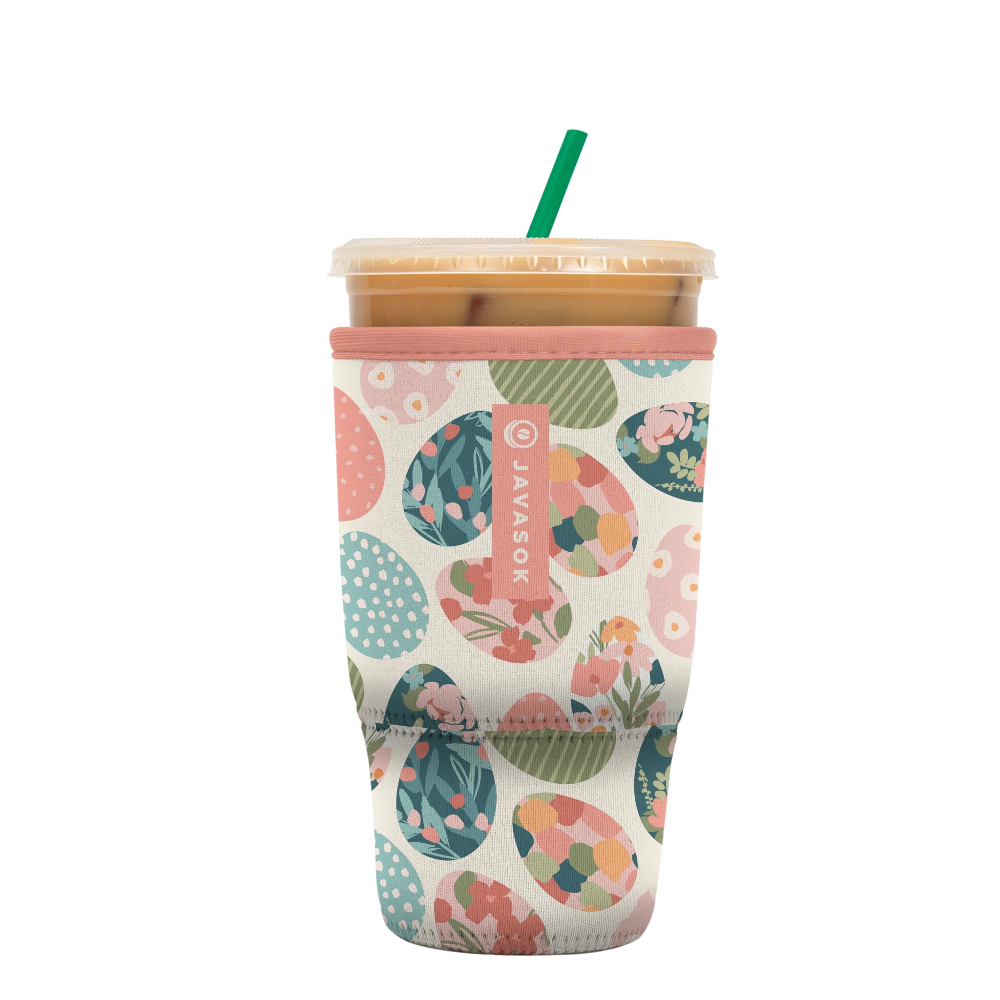 Sok It JavaSok Iced Coffee &amp; Cold Soda Insulated Neoprene Cup Sleeve (Hidden Treasures, Large: 30-32oz)