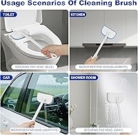 Vista 4 de MOSEN Scrub Brush for Shower,4-in-1 Cleaning Brushes with 4 Different Function Cleaning Heads Brush for Shower Cleaning Bathroom Kitchen Car Tub Tile