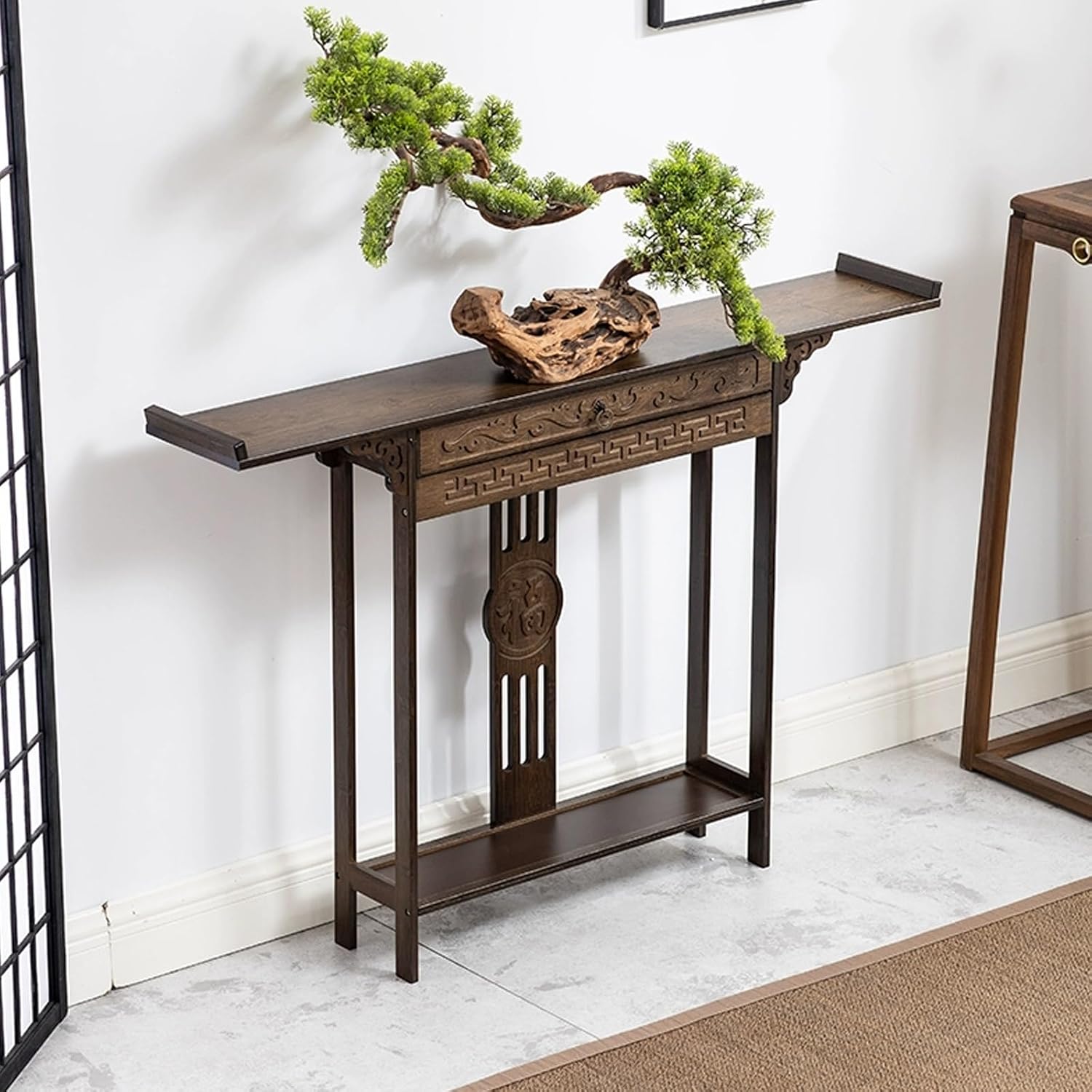 Shrine Altar Table for Prayer with Drawers, Home Meditation Buddhist Table, Buddha Statues sacrificial Shelf, Living Room shrines Altar Shelf, for displaying Decoration, Buddha Statues.