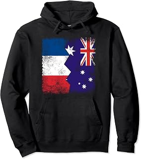 France Australia Flags | Half UK Australian French Roots Pullover Hoodie