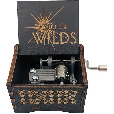 Wooden Hand Crank Music Box Antique Vintage Craft Unique Musical Boxes Home Decorations for Christmas, Wedding, Valentines, Birthday Gifts (Outer and Wilds)