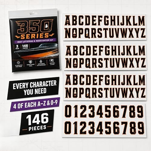 350 Series Halloween Boat Registration Letters & Numbers Kit 3 Inch