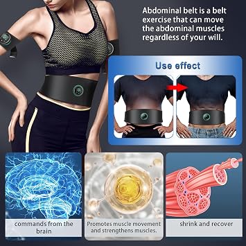 Ultimate Abs Trainer Muscle Stimulator 8 Exercise Modes 25 Intensity Levels EMS Abdominal Muscle Toner Small Portable 3 in 1 Charging Tactical X Abs Training Stimulator Machine for Unisex