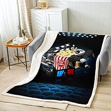 Castle Fairy Video Games Throw Blanket 3D Popcorn Gaming Film Bed Blanket for Kids Teens Adults Home Theater Decor,Cartoon Gamepad Fleece Blanket Modern Fashion Fuzzy Blanket,for Chair/Sofa,60"x80"