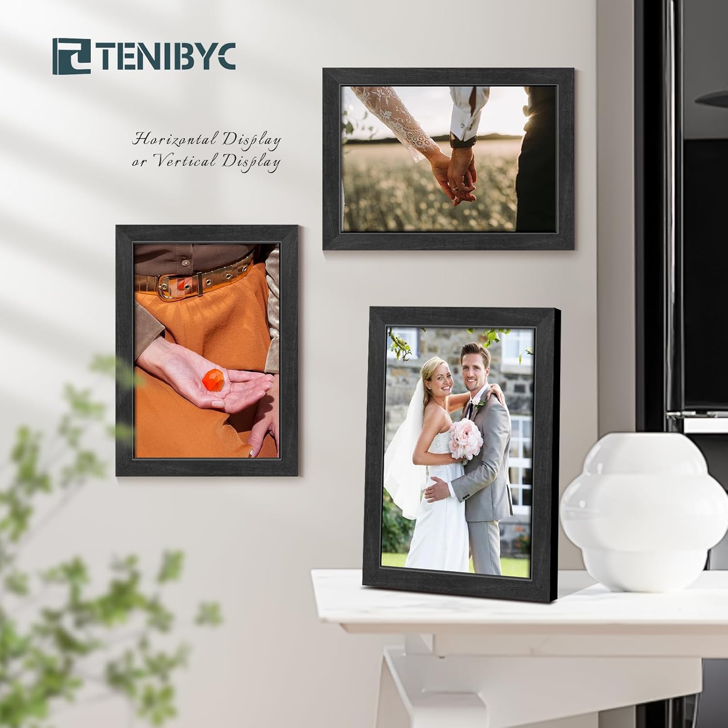 8.5x11 Picture Frame Black - 4 Pack, HD Tempered Glass, Elegant Wood Grain Photo Frame, Suitable for Certificate Document, Table or Wall Display - Image 6