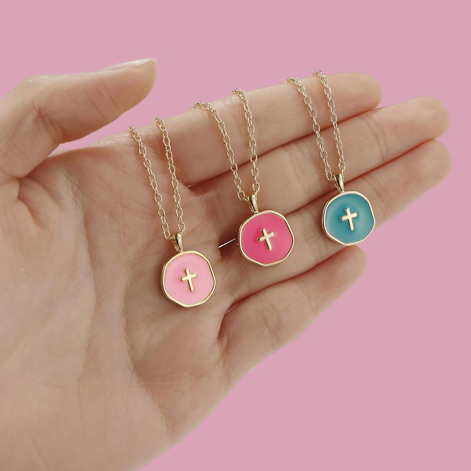Cute Small Cross Necklace, First Communion Baptism Decorations Party Favors Christian Religious Easter Jewelry Gifts for Daughter Granddaughter Niece - Image 5