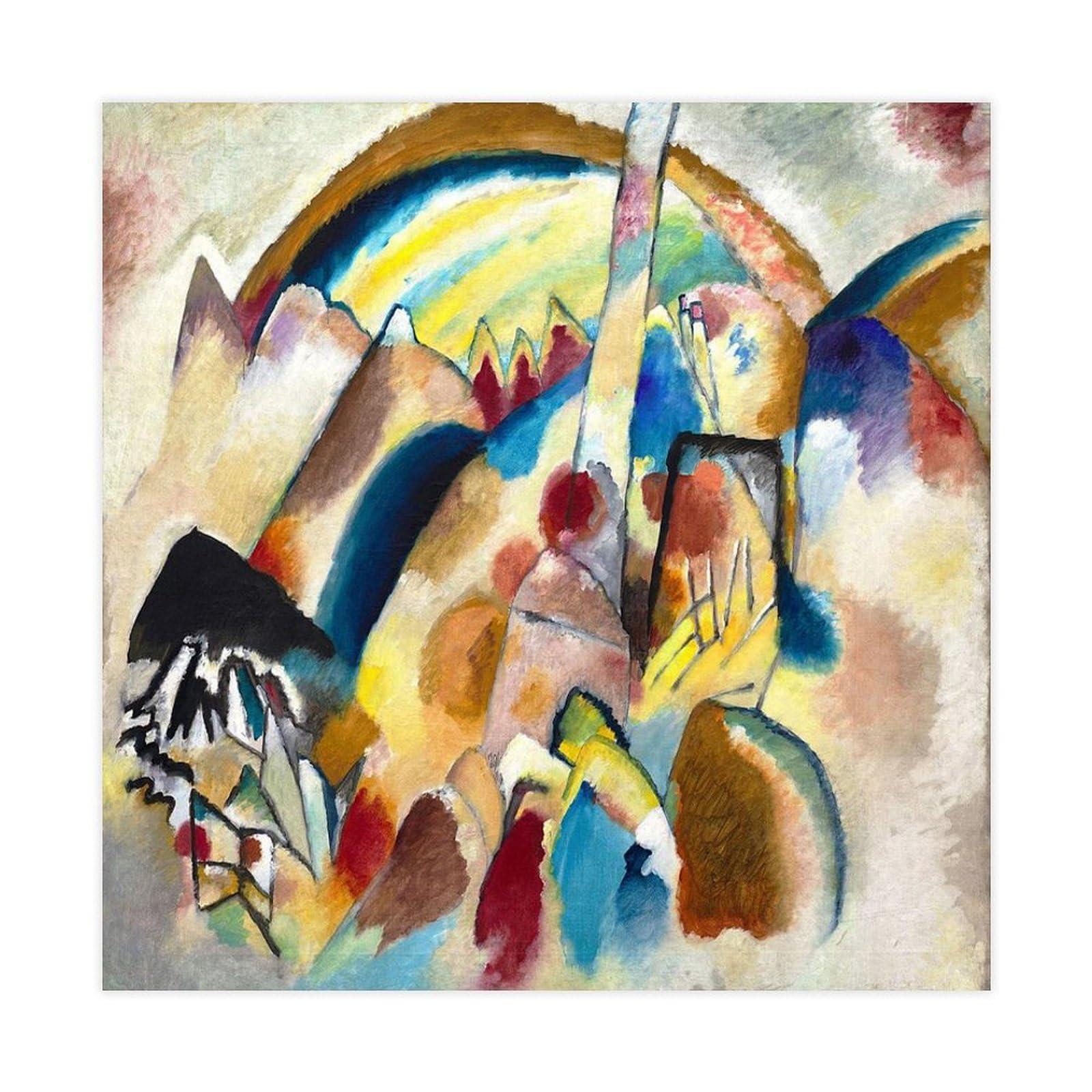 DFJyjFGJJ Landscape with Red Spots, No. 2 by Wassily Kandinsky Wall Decoration Poster Family Bar Restaurant Garage Cafe Art Sign Gift 20" L X 20" W
