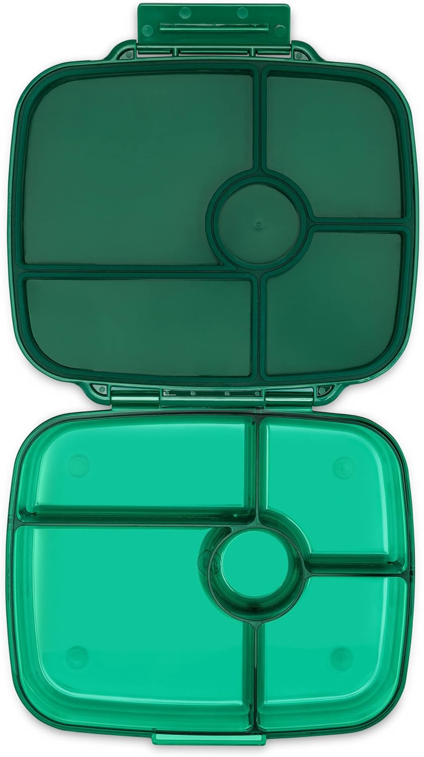 Yumbox Go Bento Lunch Box for Kids and adults, Leakproof Lids, Deep Tray, 5 Compartments, Removable Gasket, Compact, Lightweight, Food Safe (Lima Green)