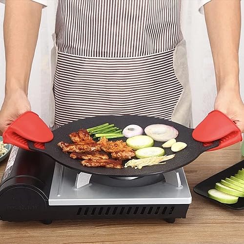 Miniatura 2 de Oaiyeie Sartén antiadherente multifuncional de piedra médica, sartén coreana para barbacoa, compatible con inducción, estufa de gas, estufa