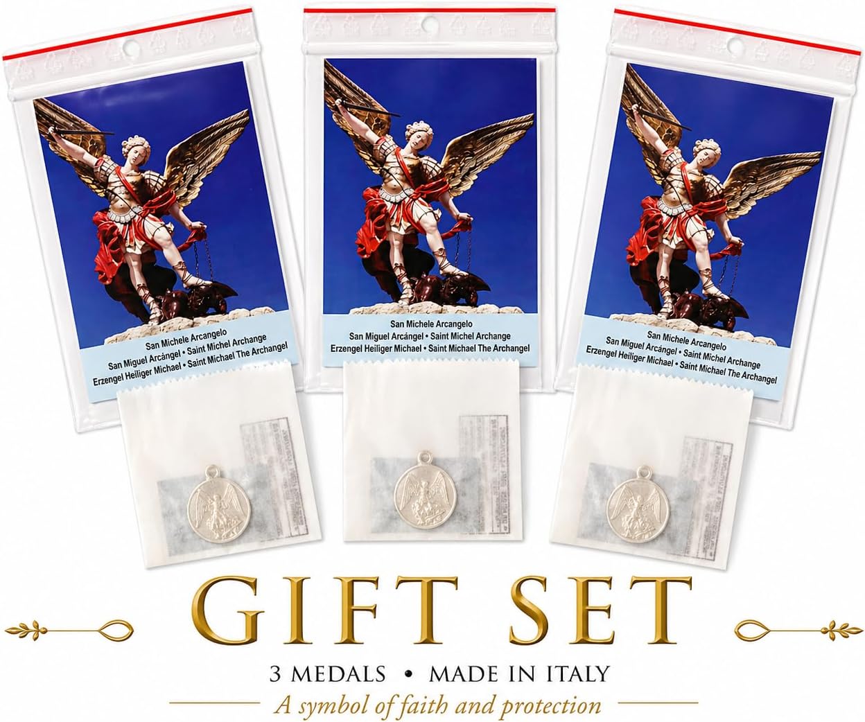 I G J SAINT MICHAEL THE ARCHANGEL MEDAL - THE PATRON SAINTS MEDALS- 100% MADE IN ITALY