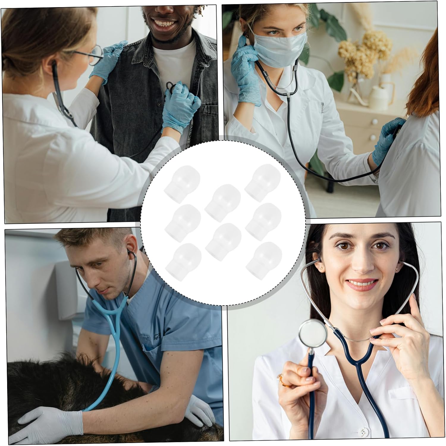 8Pcs Replacement Ear Tip for Stethoscope Soft Silicone Earpieces Comfortable for Long Hours Minimalist Design Compatible with Various Styles
