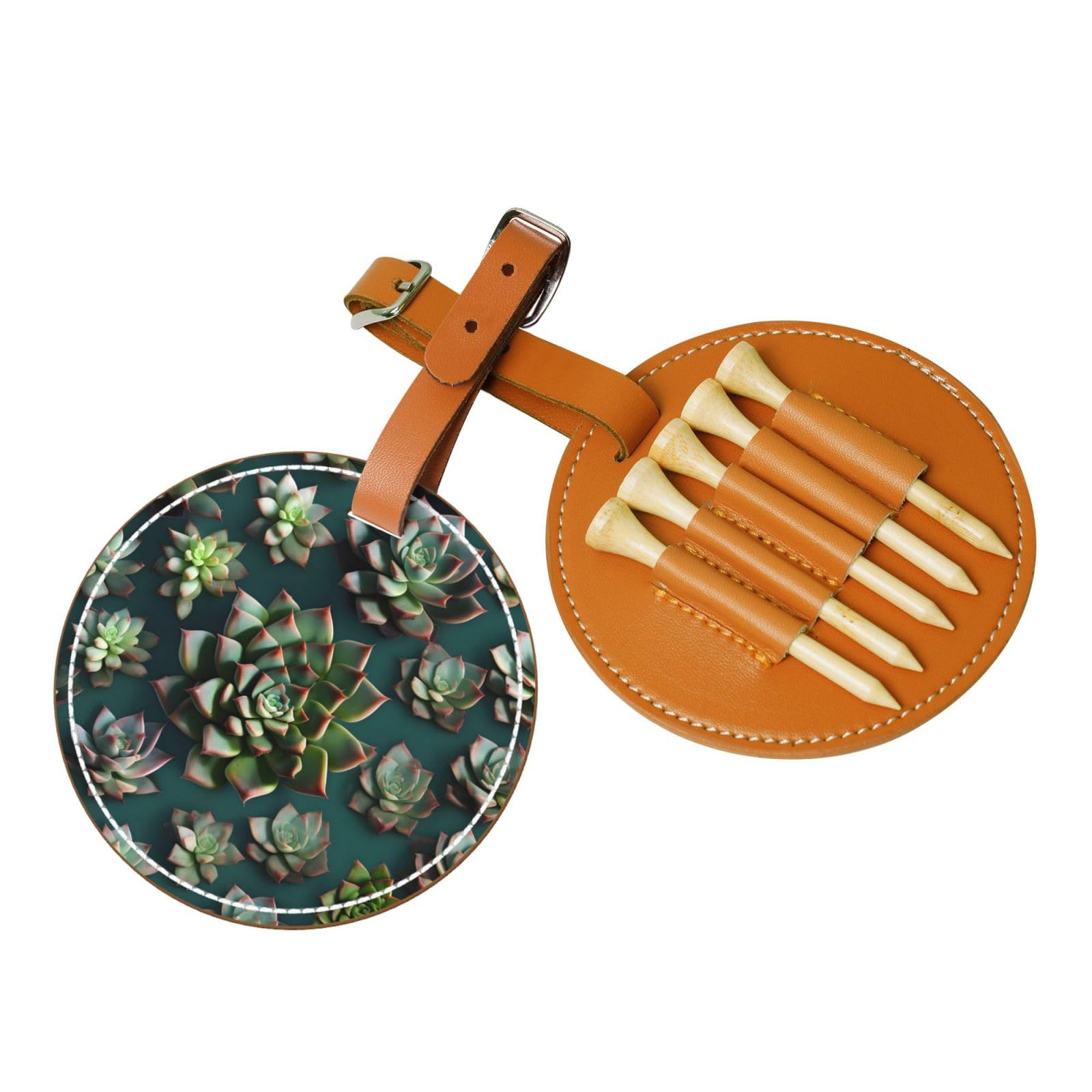 WXXWXD Many succulents Printed Golf Tee Storage Bag - Portable Storage, Easily Organize Tees