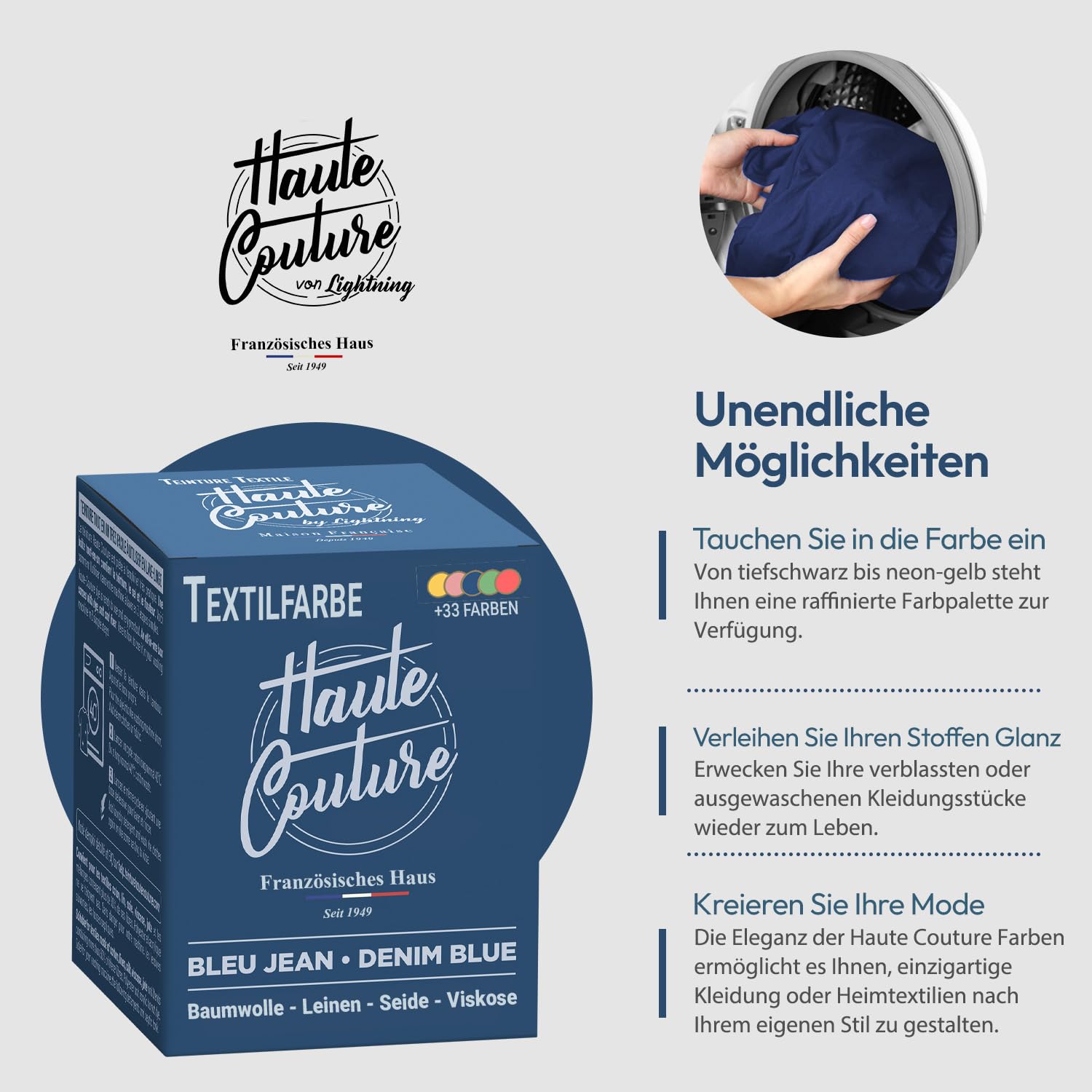HAUTE COUTURE - Jeansblau Textilfarbe