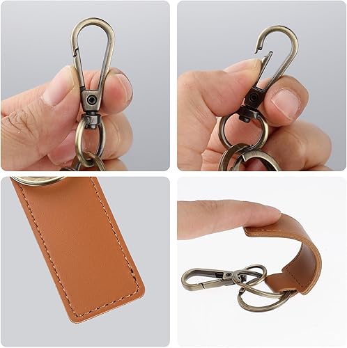 Miniatura 3 de Abeillo 2PCS Leather Keychain, Car Key Chain, Key Fob Keychain for Men Women