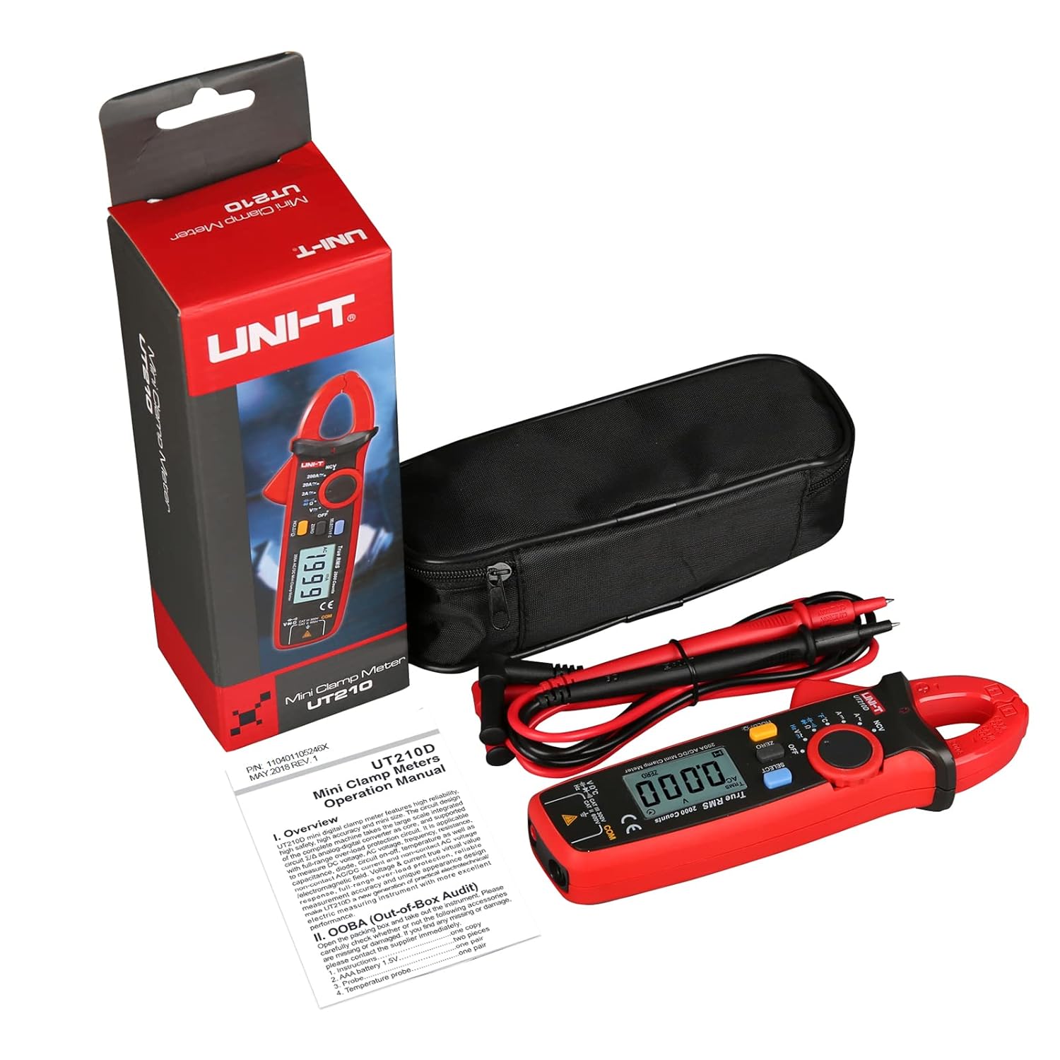 UNI-T AC/DC Clamp Meter UT210D Amp Meter Clamp Multimeter Tester Digital Voltmeter Continuity Tester Capacitor Mini Ammeter HVAC Tool