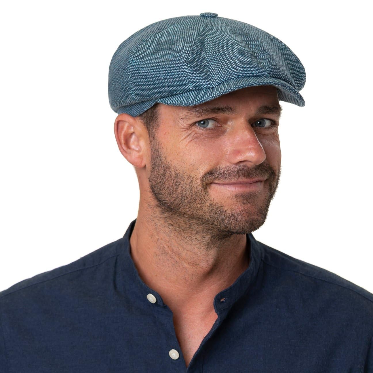 Stetson Hatteras Ellington Flatcap Melierte Mütze Klassische Schiebermütze Wide-Fit Style Made in EU Damen Herren Ganzjährig