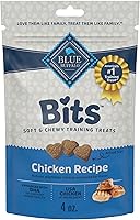 Blue Buffalo BLUE Bits Soft-Moist Dog Training Treats, Real Chicken & DHA, Natural Ingredients, 4oz Chicken Recipe