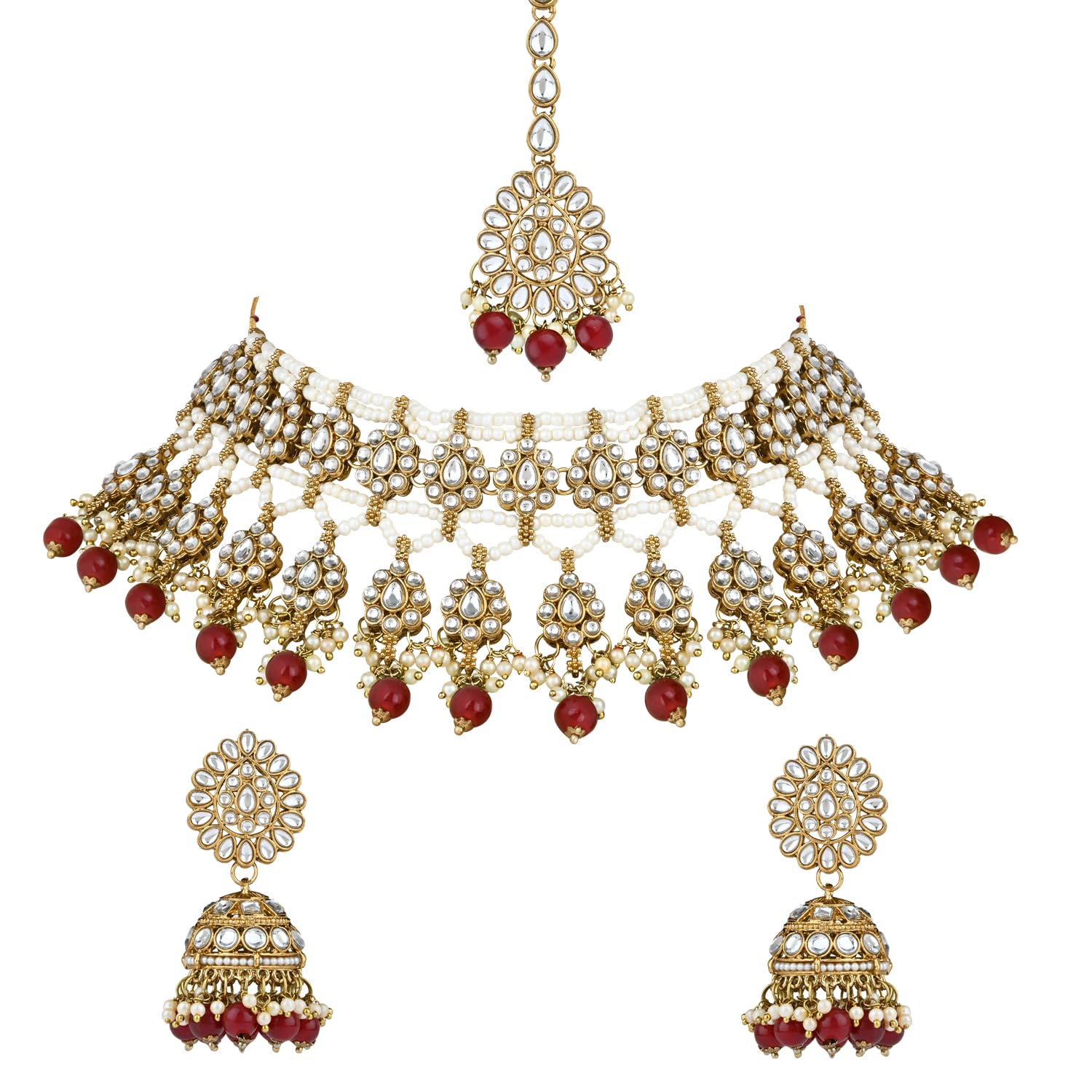 I Jewels Gold Plated Traditional Kundan Pearl Choker Necklace Jewellery With Jhumki Earrings Set For Women/Girls (K7267M) (B0CS9KV584) Amazon Price History, Amazon Price Tracker