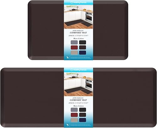 Miniatura 65 de HappyTrends Tapete de cocina [2 piezas] acolchado, cómodo, antifatiga, impermeable, antideslizante, tapete de espuma ergonómica gruesa y perfecta