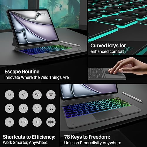 Miniatura 92 de typecase Funda de teclado Edge para iPad Air de 13 pulgadas (M3/M2, 2025/2024) y iPad Pro de 12.9 pulgadas (6ª/5ª/4ª/3ª generación), teclado mágico