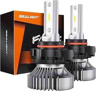 SEALIGHT 5202 5201 PS19W LED Fog Light Bulbs or DRL ,400% Super Brighter, 6000K Xenon White, 16 CSP Chips Fog PS24W LED Fog Light, Pack of 2