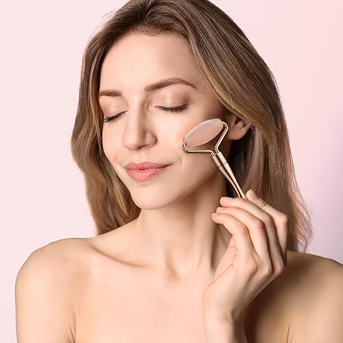 Miniatura 2 de Tekson Rodillo masajeador facial, rodillo de jade 2 en 1, herramienta de cuidado de la piel para apretar la piel, antienvejecimiento, reduce la
