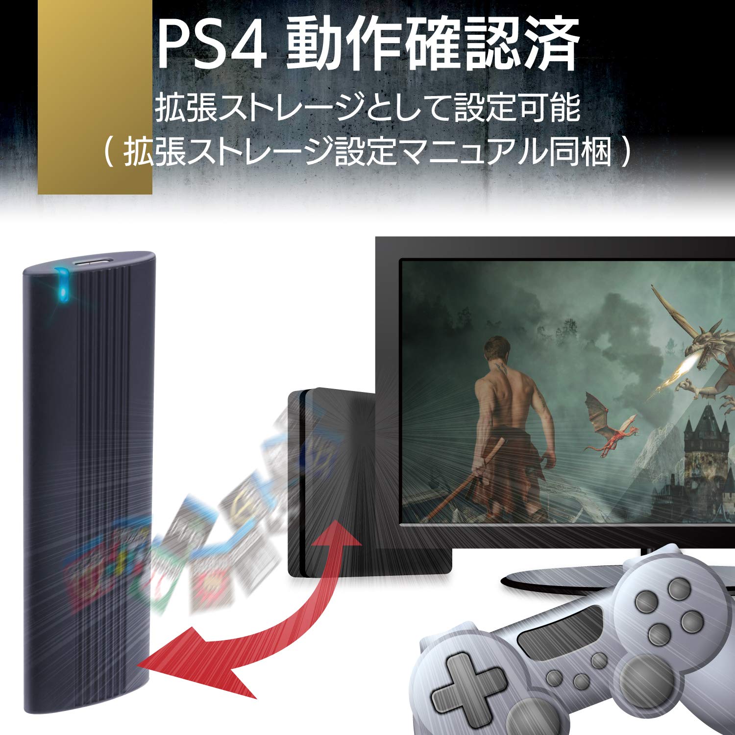 Amazon | エレコム 外付けSSD ポータブル USB3.2(Gen2)対応 Type-C 1TB 
