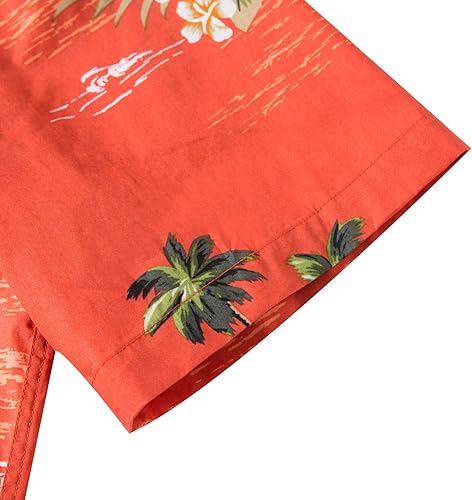 Vista 5 de TUNEVUSE Mens FlowerPineappleBird Print Hawaiian Short Sleeve Shirt Casual Button Down Tropical Shirt