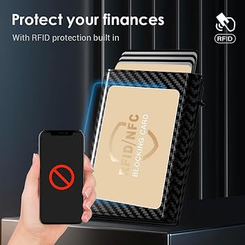RFID Blocking Card 6 Pack,Credit Card Protector,Force Field max Card Protector,RFID Card Blocker for Debit Cards,Card Blocker for contactless Cards,One Card Protect Entire Wallet (Golden, 6 Pack)
