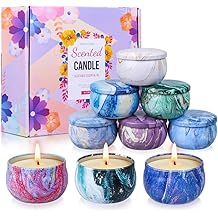 Scented Candles Gifts Set for Women, 9 Pack Aromatherapy Candles Pack Soy Wax with Essential Oil Include Lavender, Jasmine and Vanilla for Bridesmaid, Birthday, Valentine's, Mother's Day, Bath, Yoga