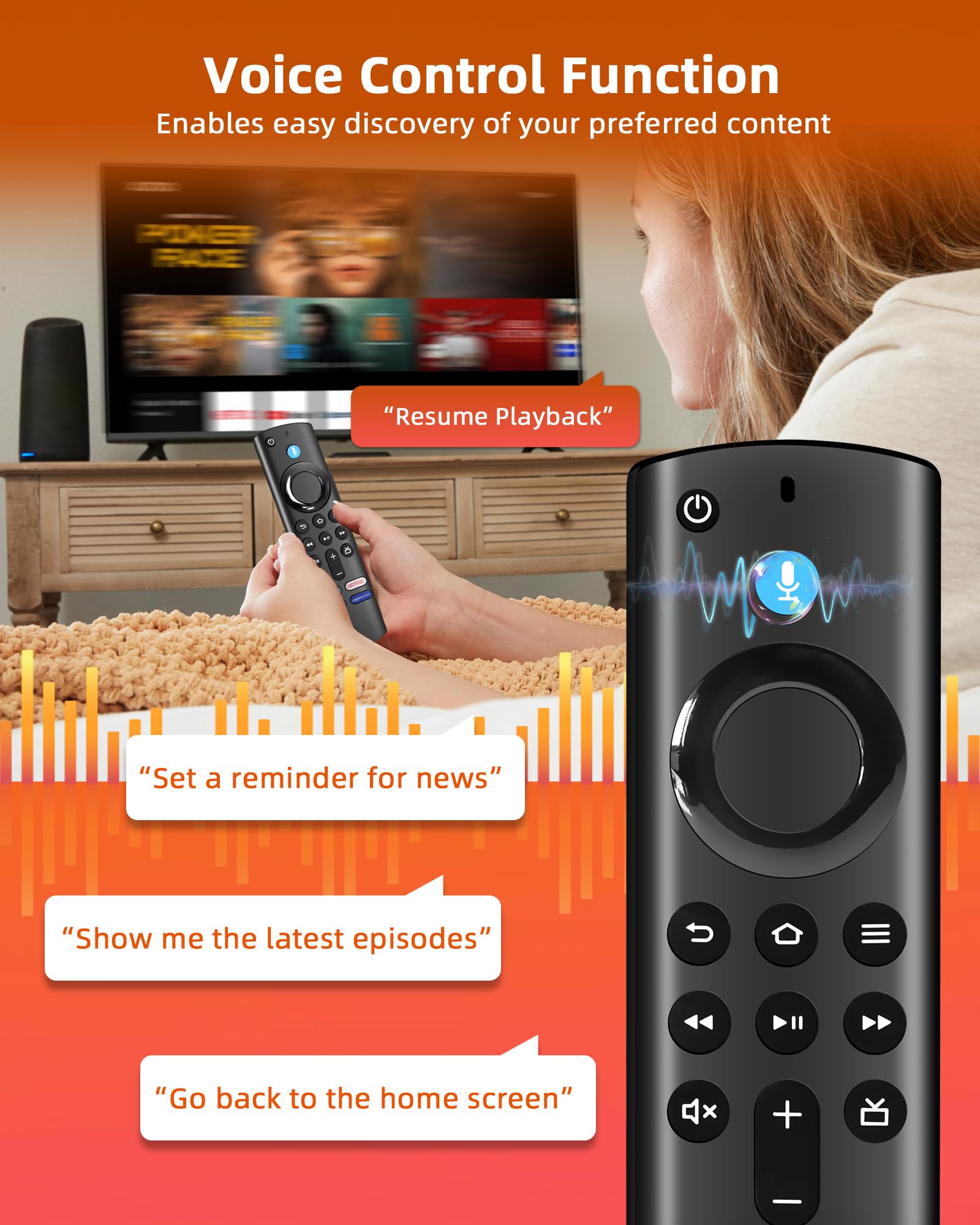 Telecomando Vocale Sostitutivo 3rd Gen per AMZ Smart TV Stic-k(2nd Gen & 3rd Gen)/Lite,4K,4K Max,Per AMZ Smart TV Cube (2nd Gen & 3rd Gen) TVs