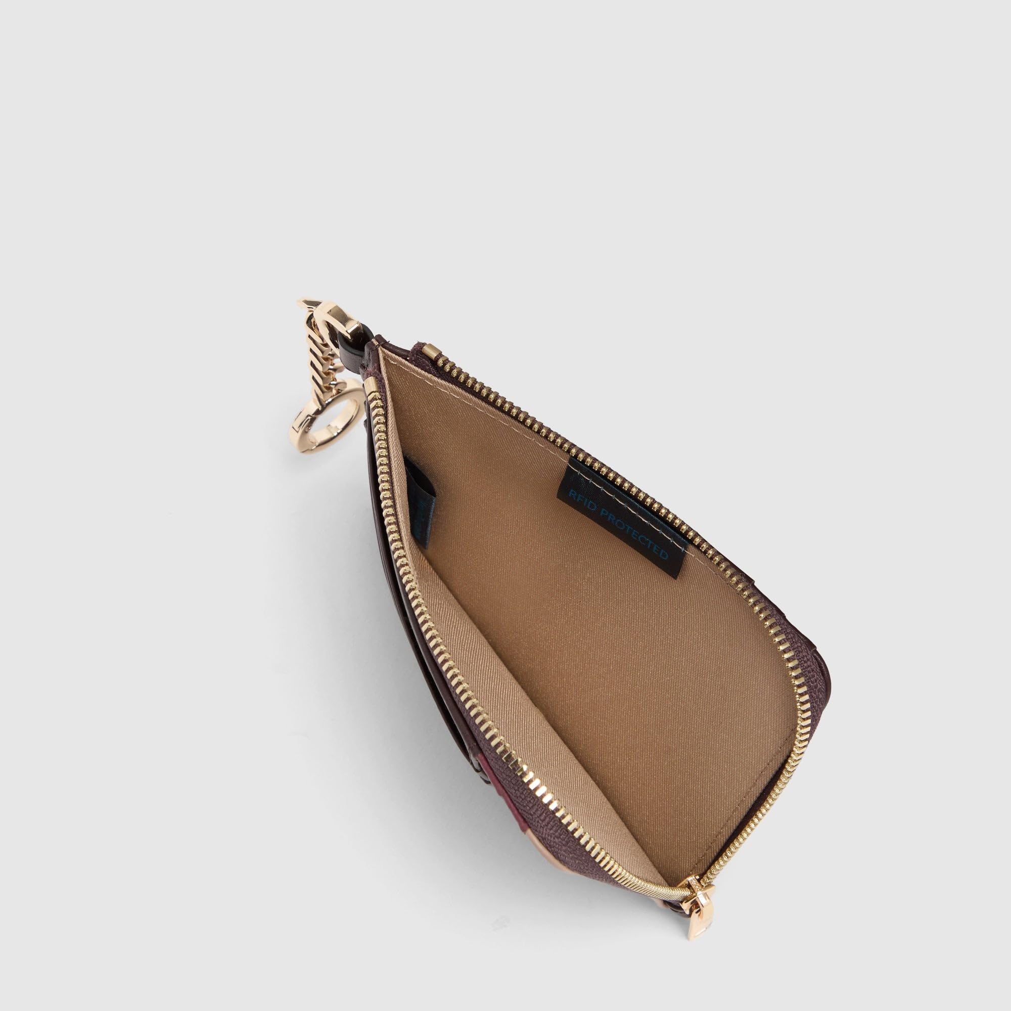 PIQUADRO - Portacarte con Portachiavi in Pelle - Donna - Bordeaux e Rosa