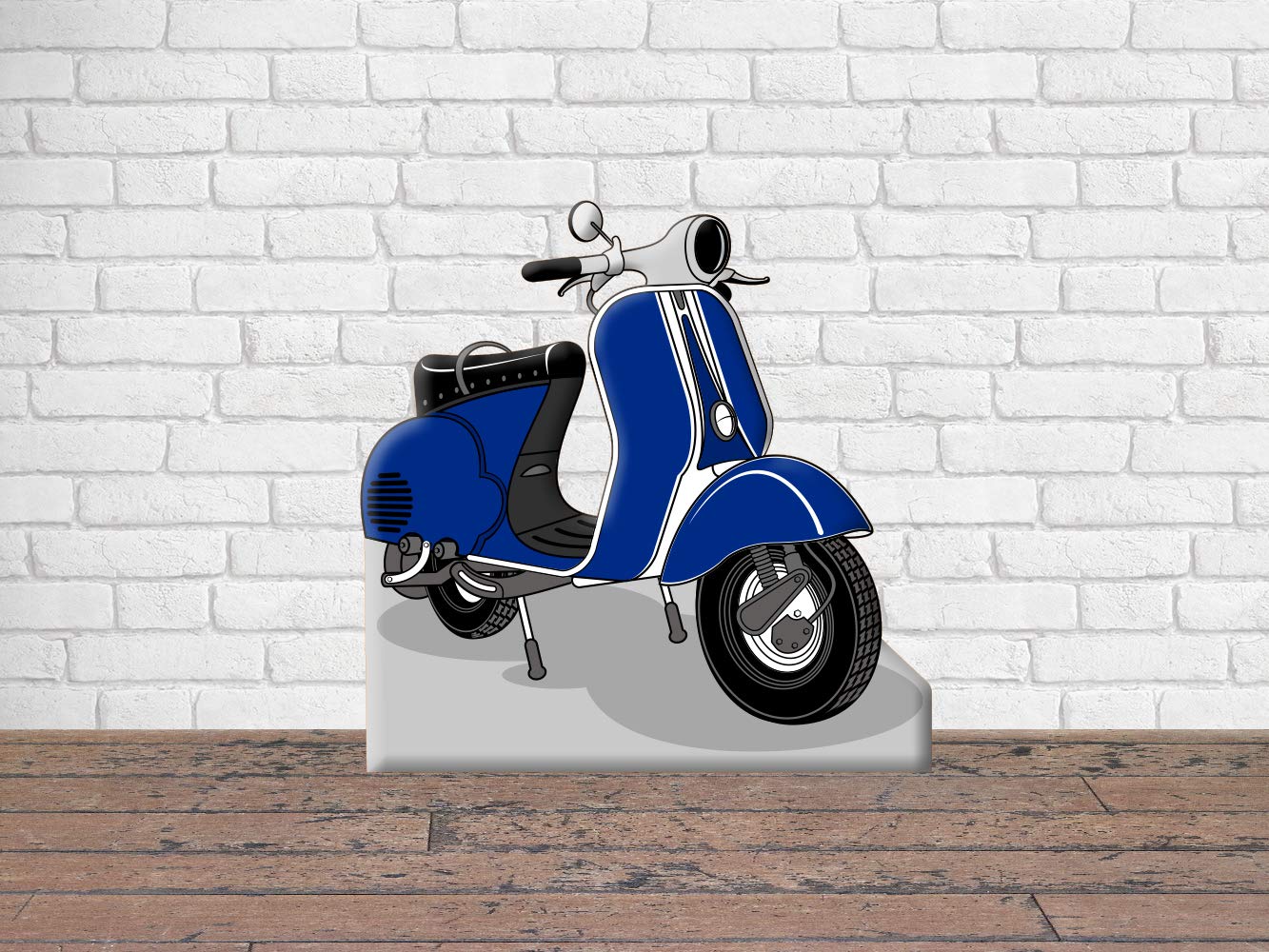 Oedim Photocall para Bodas en Cartón Moto Azul Oscuro 150x150cm | Photocall Moto Azul Oscuro | Photocall Económico y Original | Photocall Troquelado